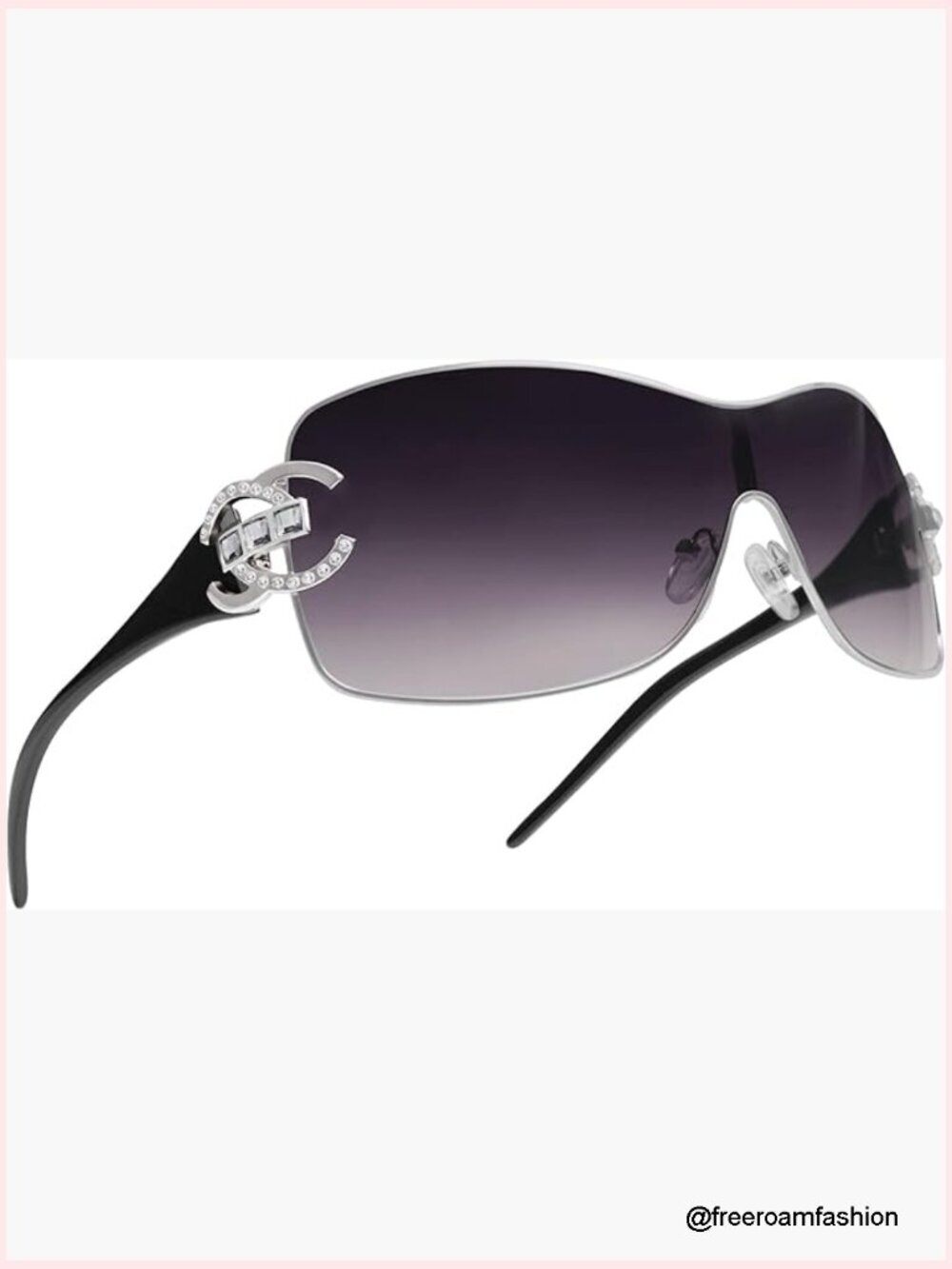 Y2K Oversized Wrap Around Sunglasses UV400 Shield Frameless Shades for Women Men